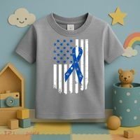 Colon Cancer Awareness Flag Toddler T-Shirt thumb 3