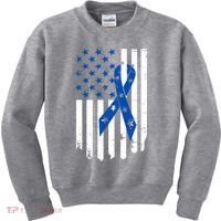 Colon Cancer Awareness Flag Kids Sweatshirt thumb 0