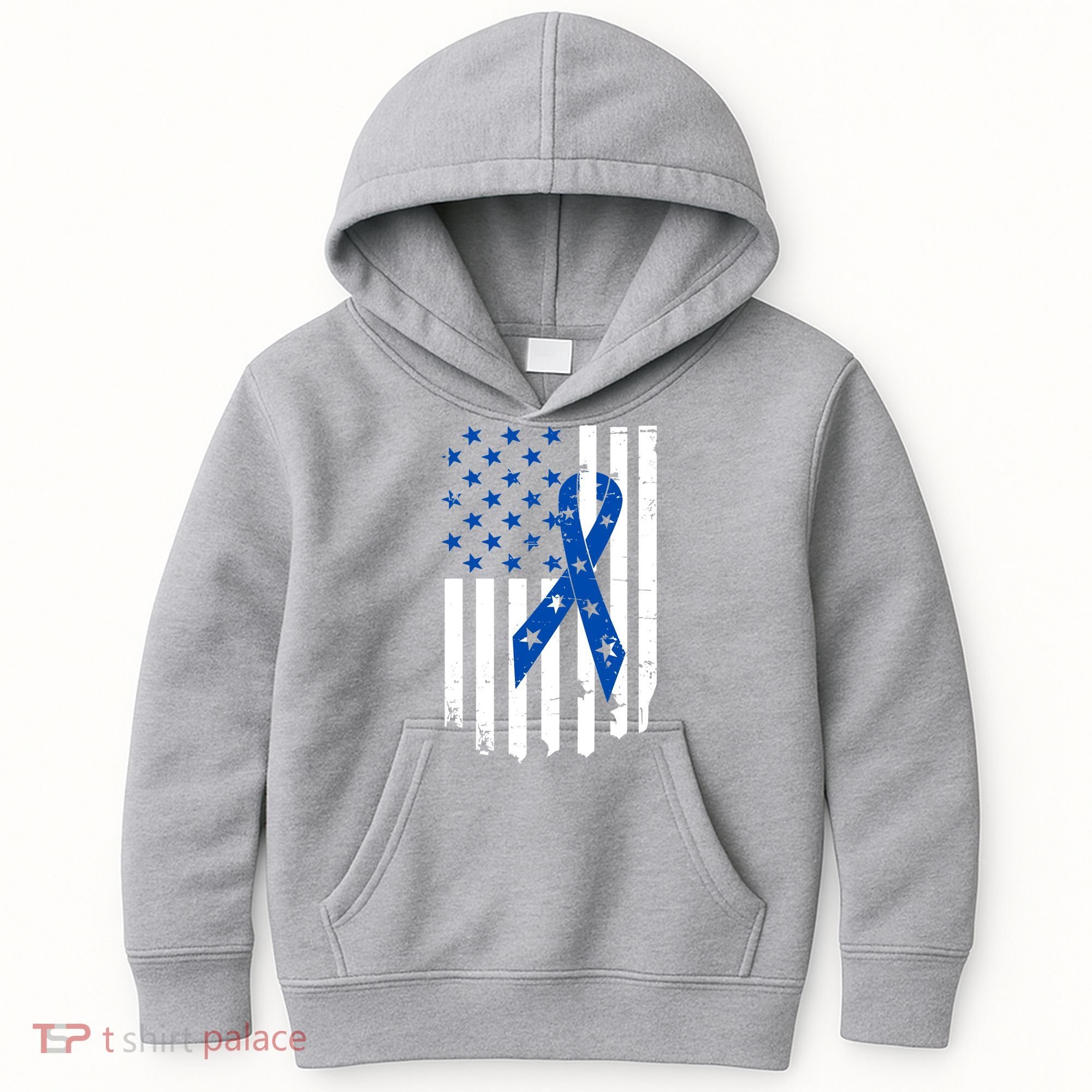 Colon Cancer Awareness Flag Kids Hoodie