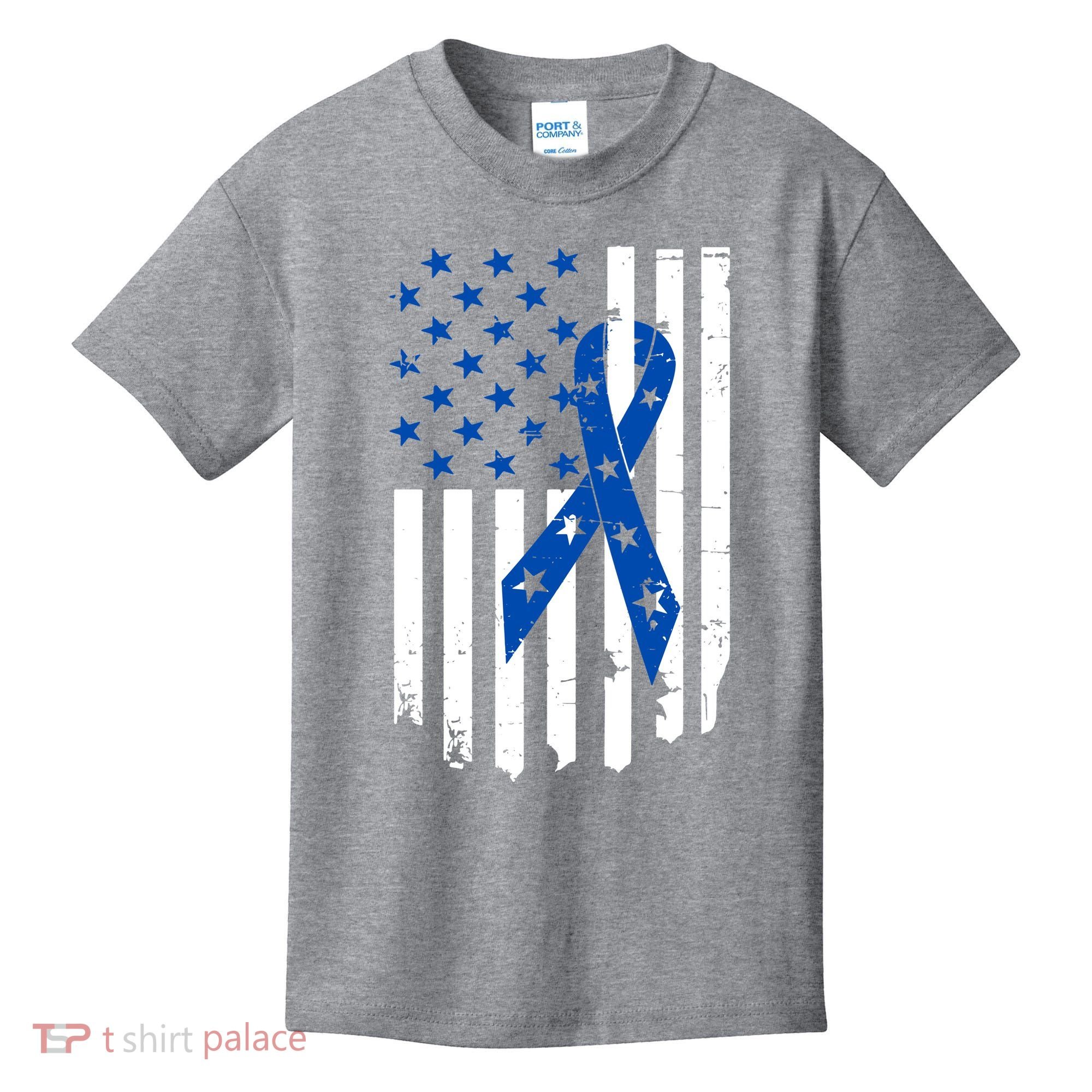 Colon Cancer Awareness Flag Kids T-Shirt