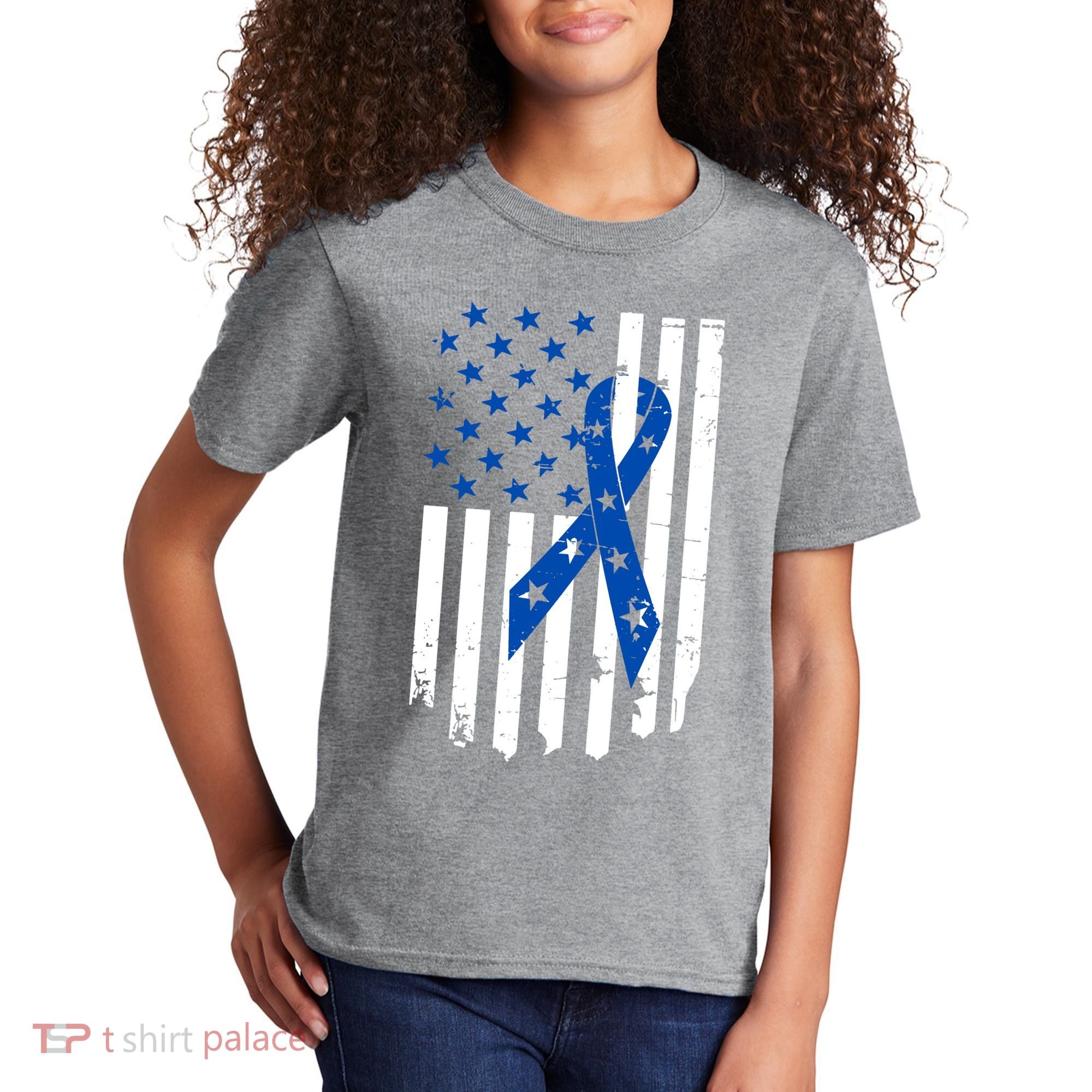 Colon Cancer Awareness Flag Kids T-Shirt