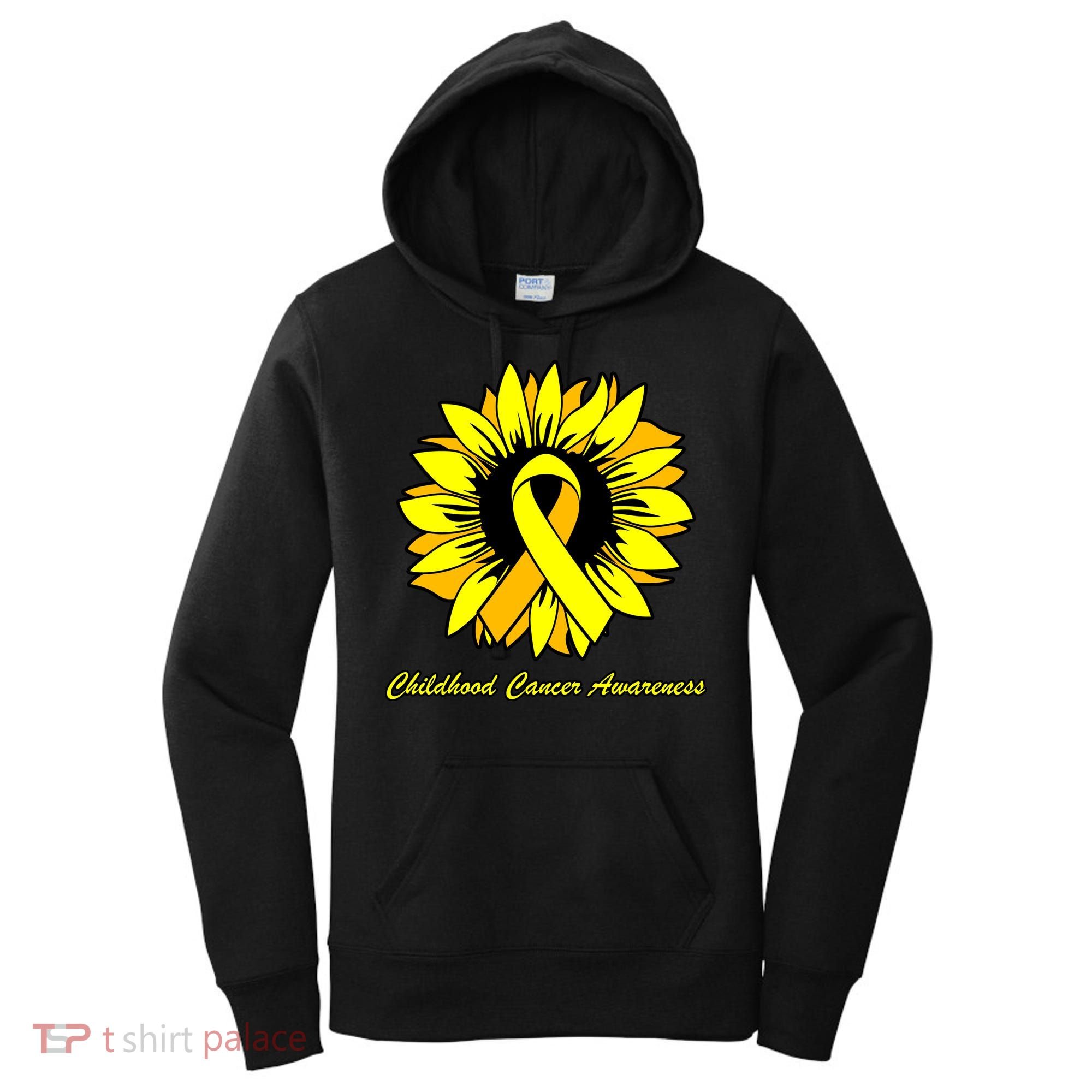 Childhood Cancer Awareness Sunflower Ribbon Women's Hoodie