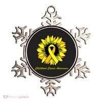Childhood Cancer Awareness Sunflower Ribbon Ornament thumb 0