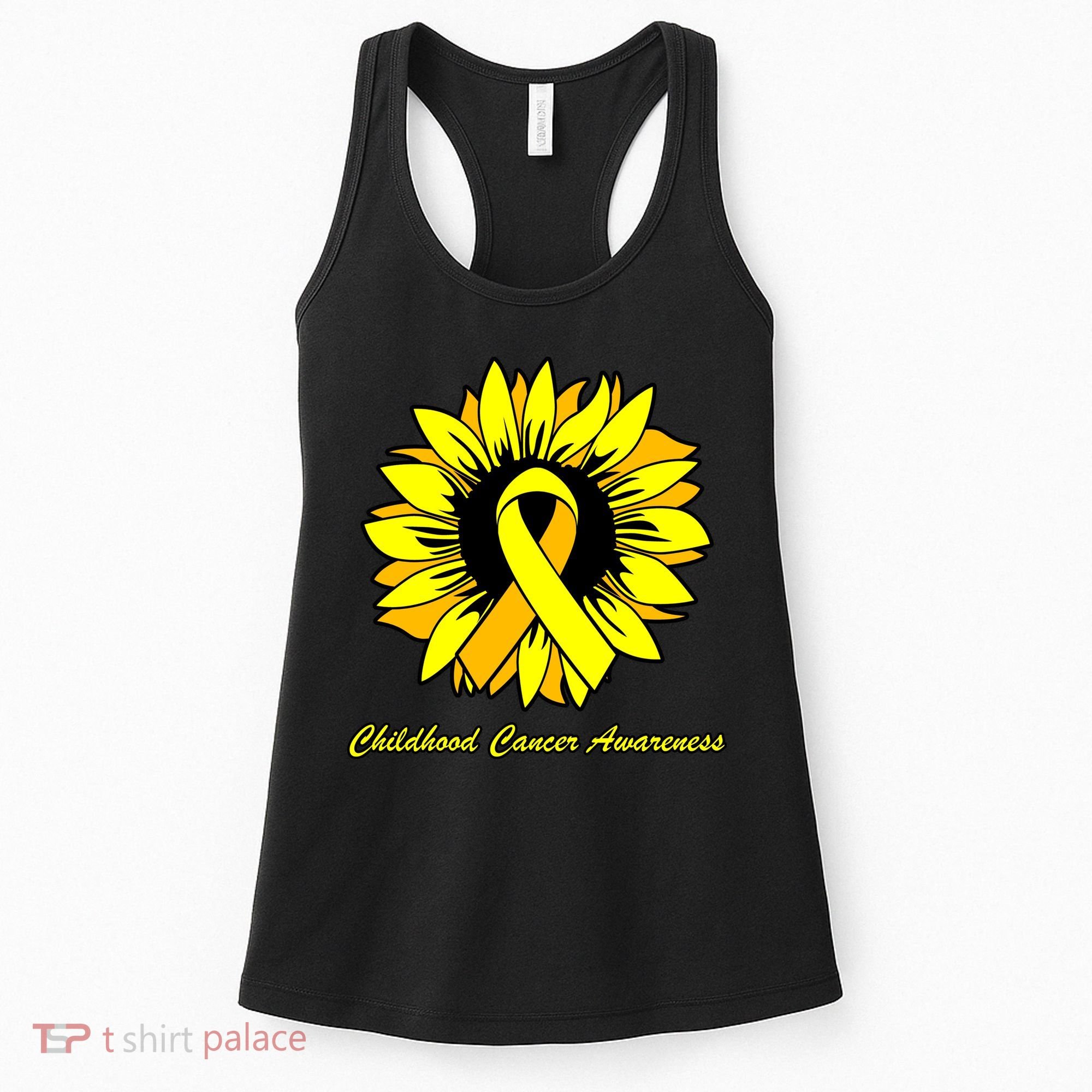 Childhood Cancer Awareness Sunflower Ribbon Women's Tank Top