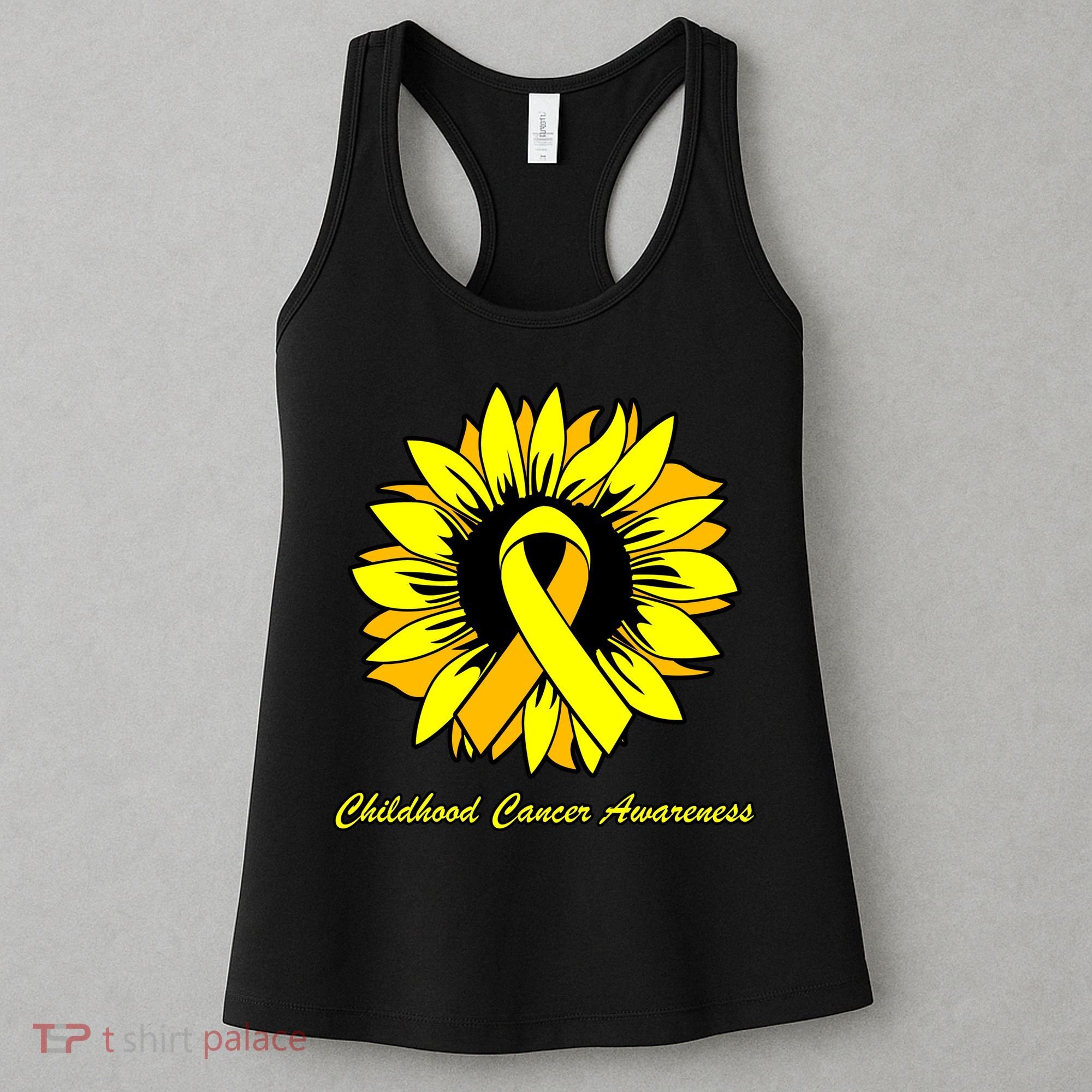 Childhood Cancer Awareness Sunflower Ribbon Women's Tank Top