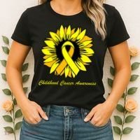 Childhood Cancer Awareness Sunflower Ribbon Women's T-Shirt thumb 2