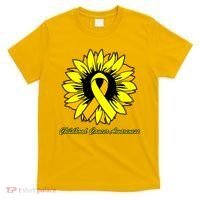 Childhood Cancer Awareness Sunflower Ribbon T-Shirt thumb 0