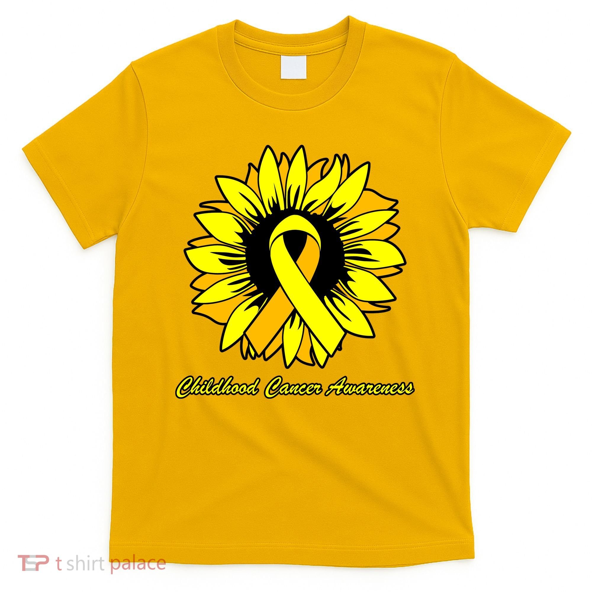 Childhood Cancer Awareness Sunflower Ribbon T-Shirt
