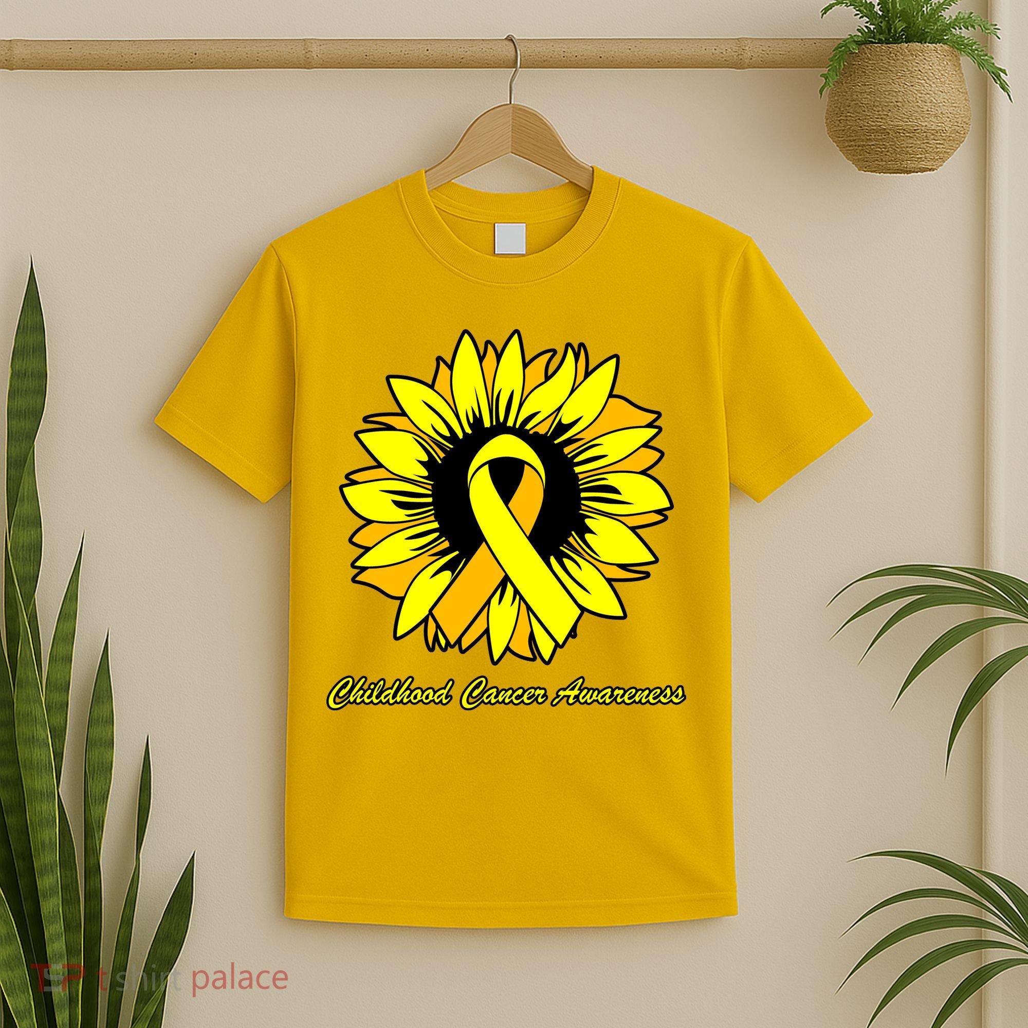 Childhood Cancer Awareness Sunflower Ribbon T-Shirt