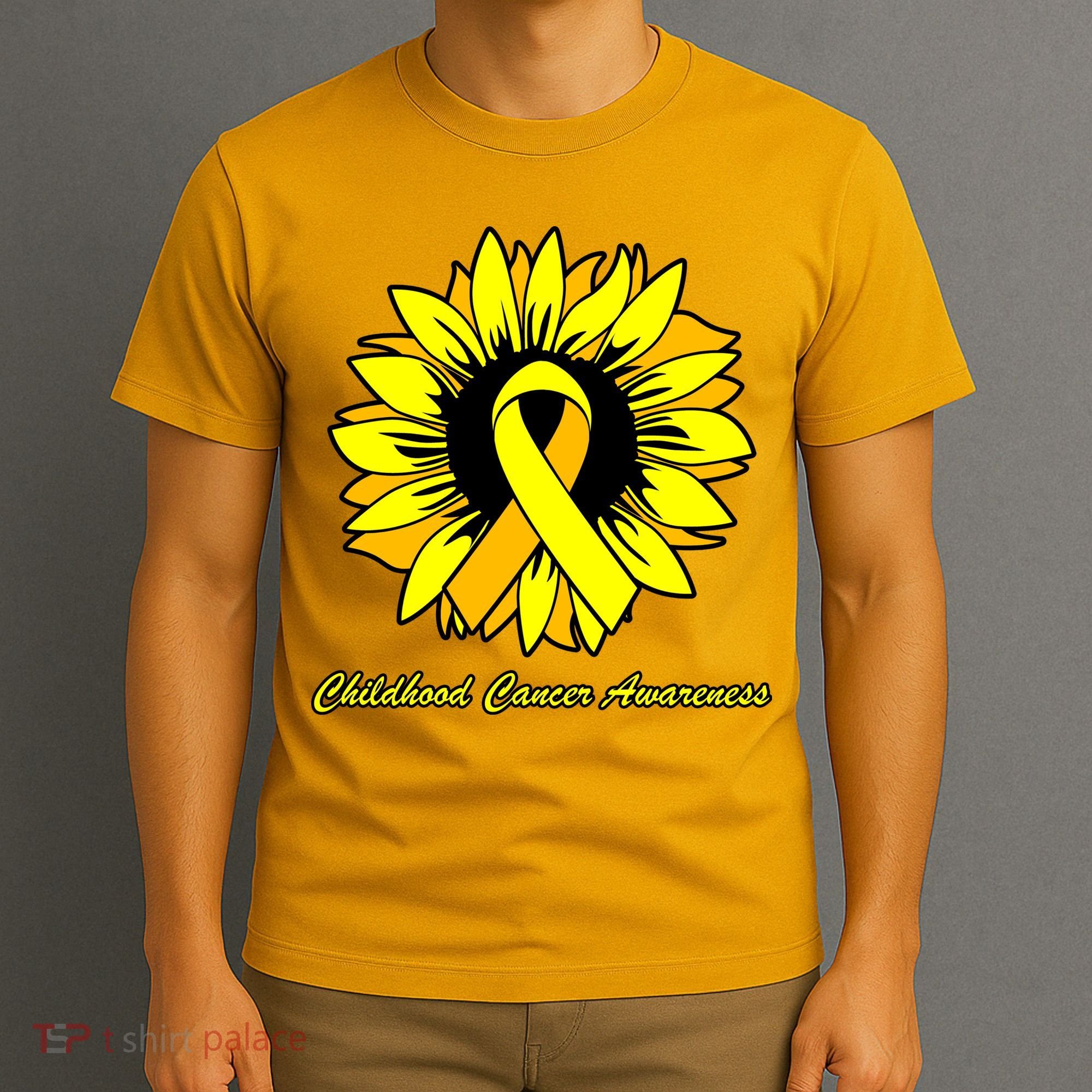 Childhood Cancer Awareness Sunflower Ribbon T-Shirt