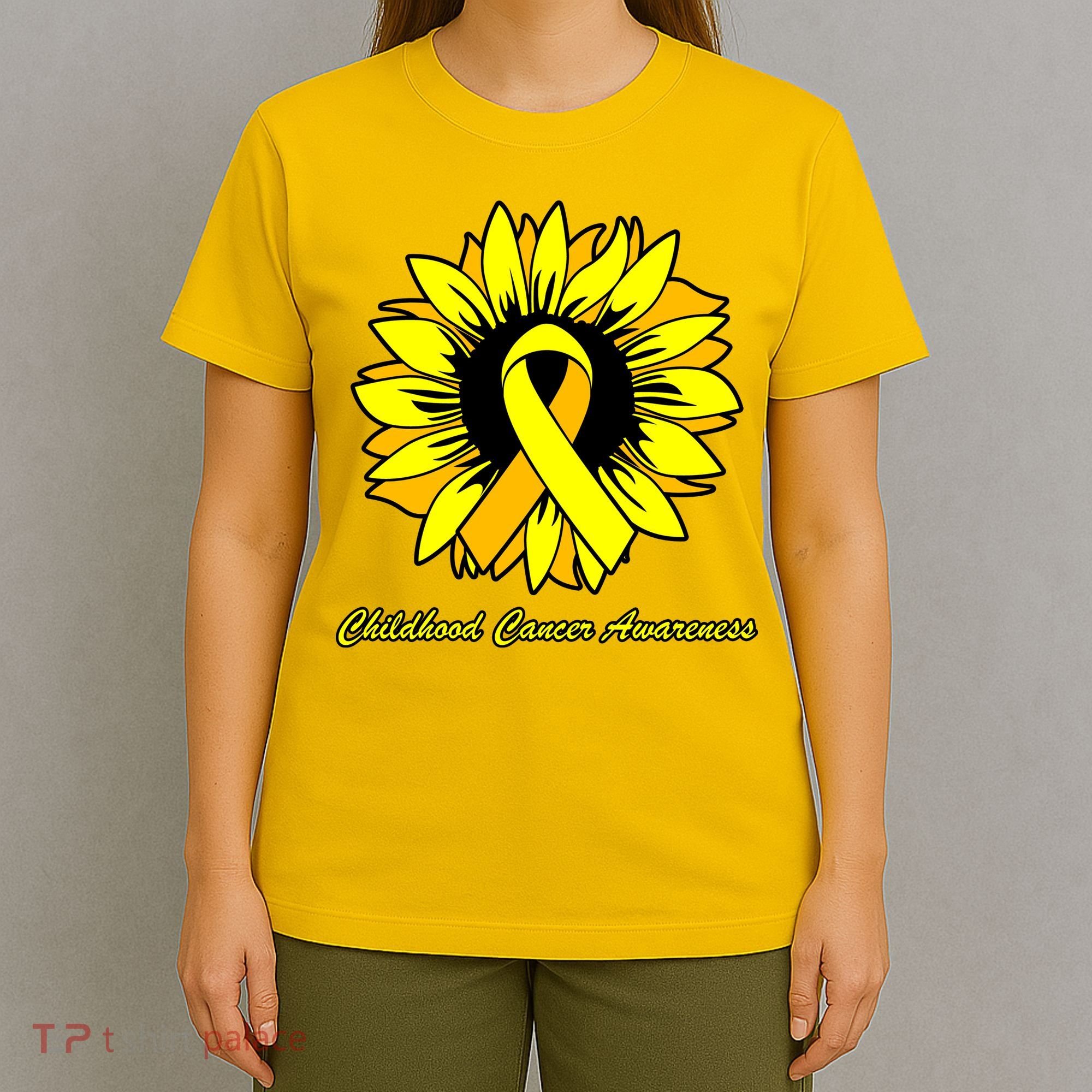 Childhood Cancer Awareness Sunflower Ribbon T-Shirt
