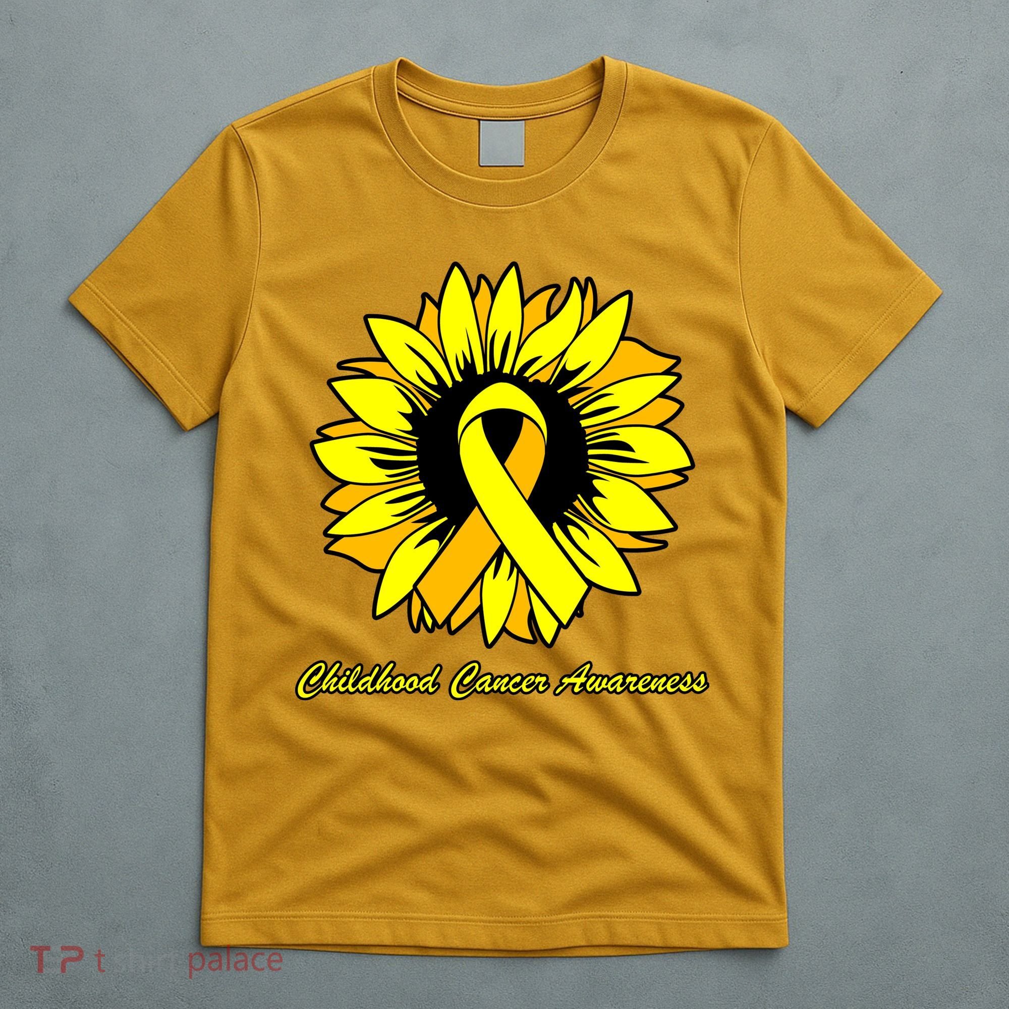 Childhood Cancer Awareness Sunflower Ribbon T-Shirt
