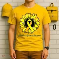 Childhood Cancer Awareness Sunflower Ribbon T-Shirt thumb 6