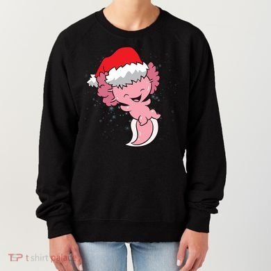 Cute Christmas Axolotl Santa Women's Sweatshirt