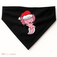 Cute Christmas Axolotl Santa USA-Made Doggie Bandana thumb 0