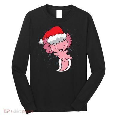 Cute Christmas Axolotl Santa Long Sleeve Shirt