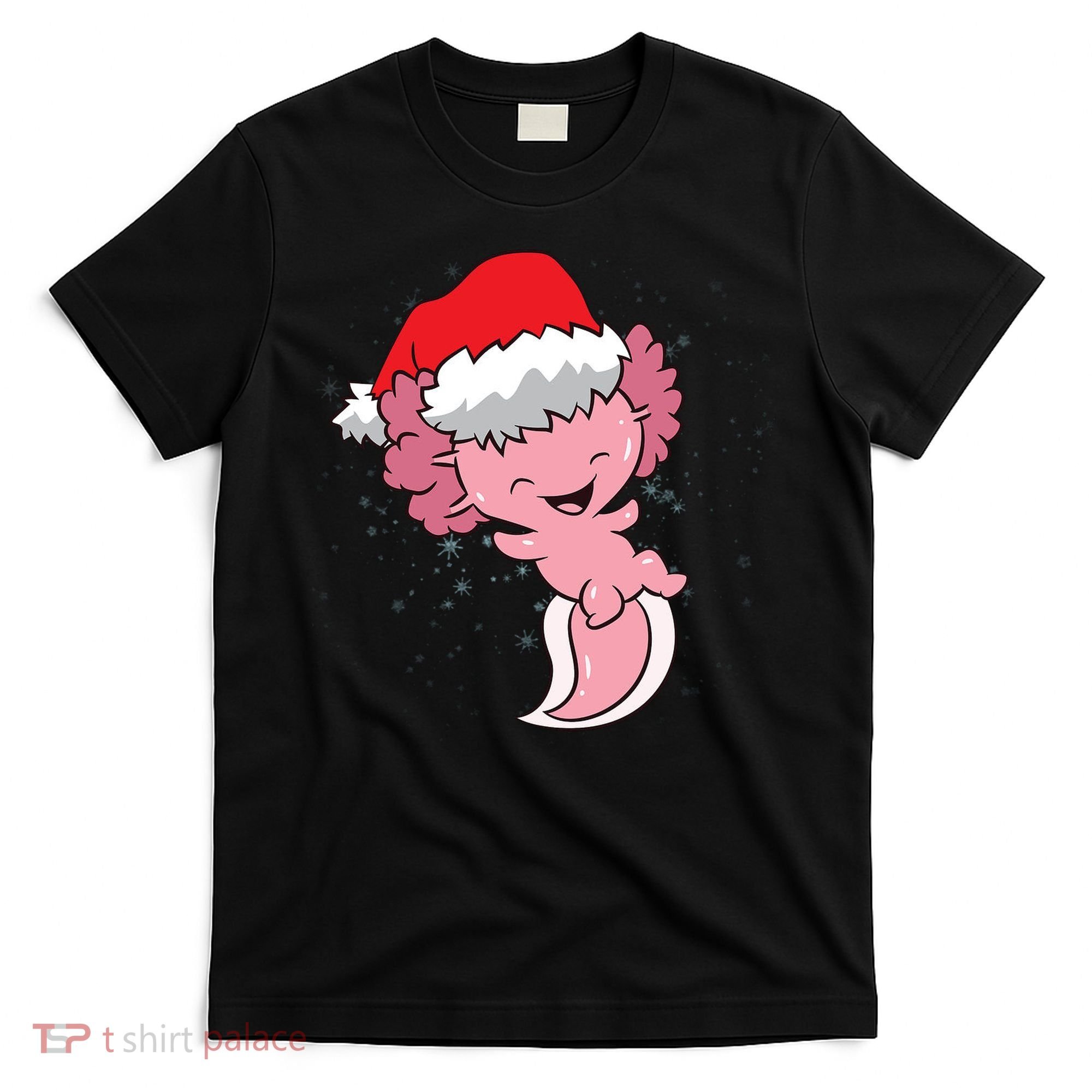 Cute Christmas Axolotl Santa T-Shirt
