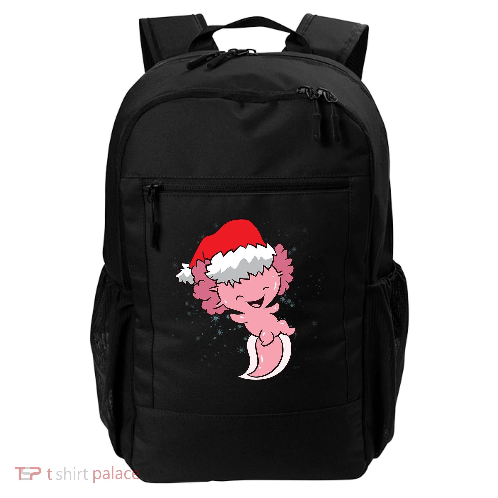 Cute Christmas Axolotl Santa Backpack