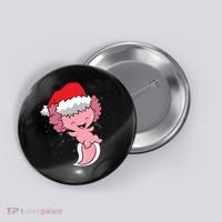 Cute Christmas Axolotl Santa Button thumb 0