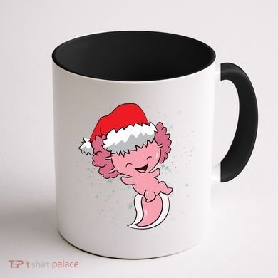 Cute Christmas Axolotl Santa Coffee Mug back
