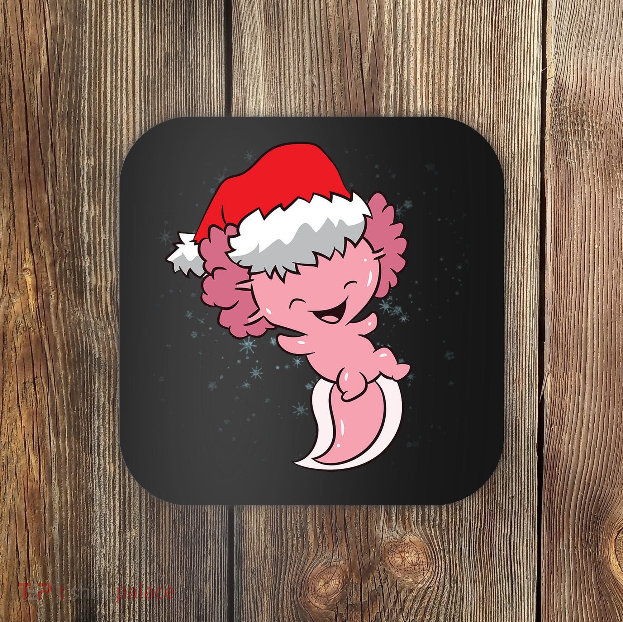 Cute Christmas Axolotl Santa Coaster