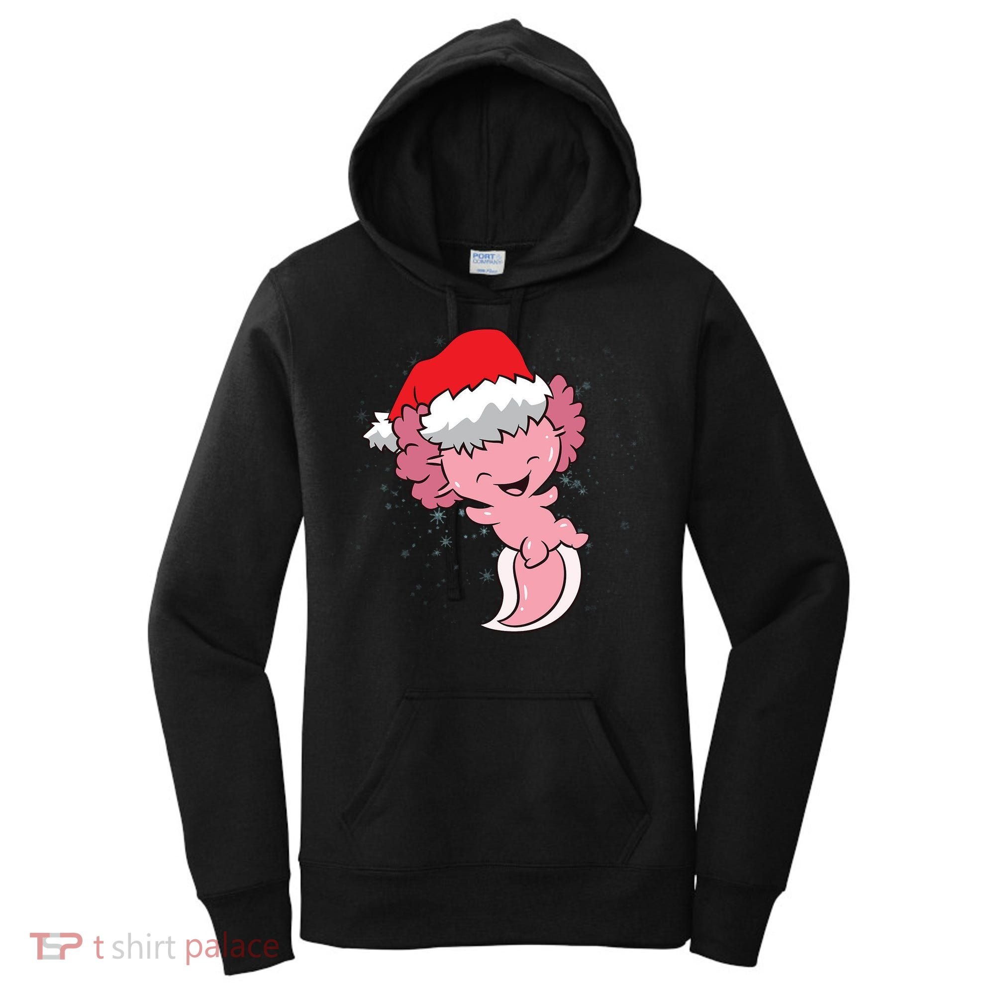 Cute Christmas Axolotl Santa Women's Hoodie