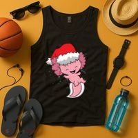 Cute Christmas Axolotl Santa Tank Top thumb 4
