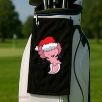 Cute Christmas Axolotl Santa Golf Towel thumb 2