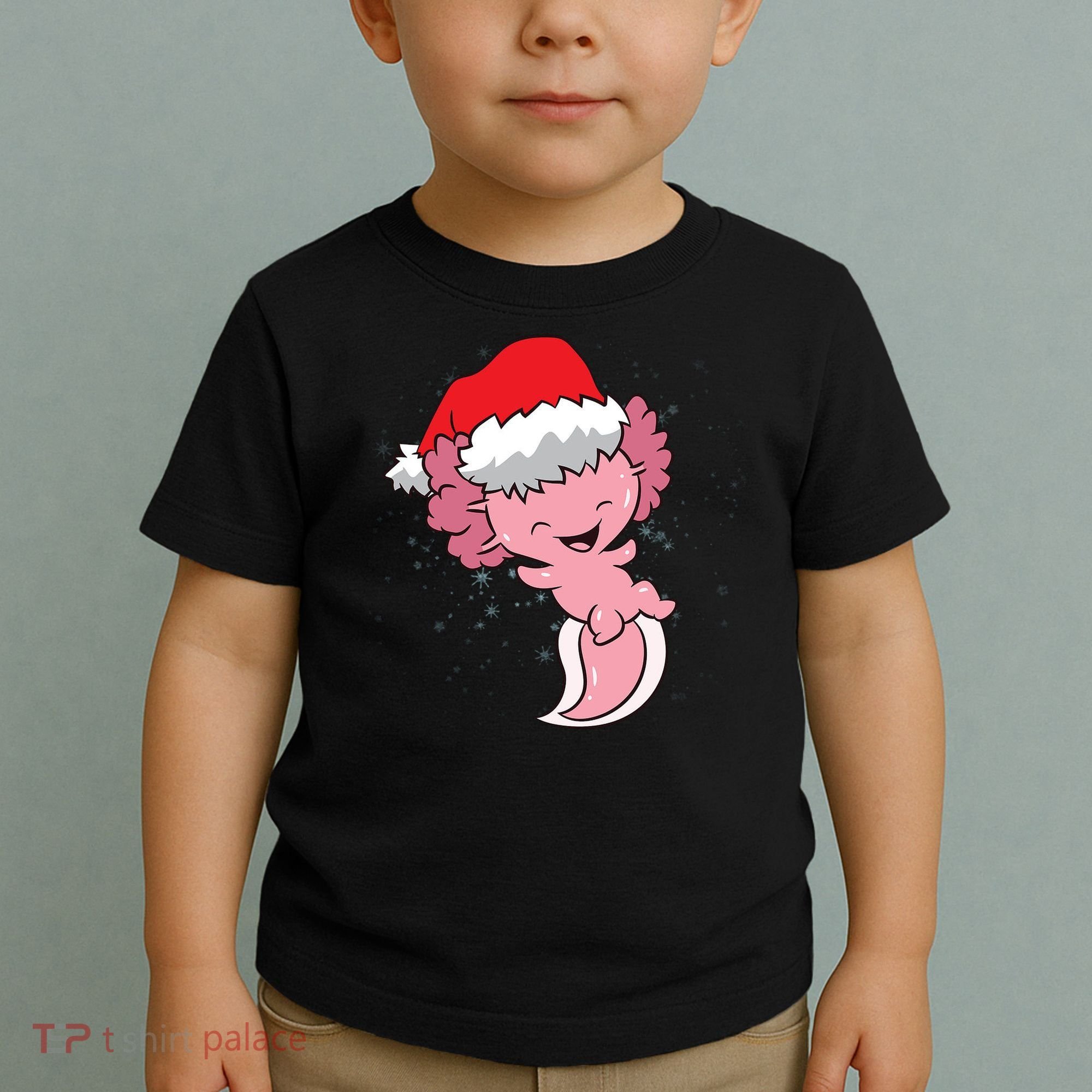 Cute Christmas Axolotl Santa Toddler T-Shirt