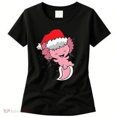Cute Christmas Axolotl Santa Women's T-Shirt