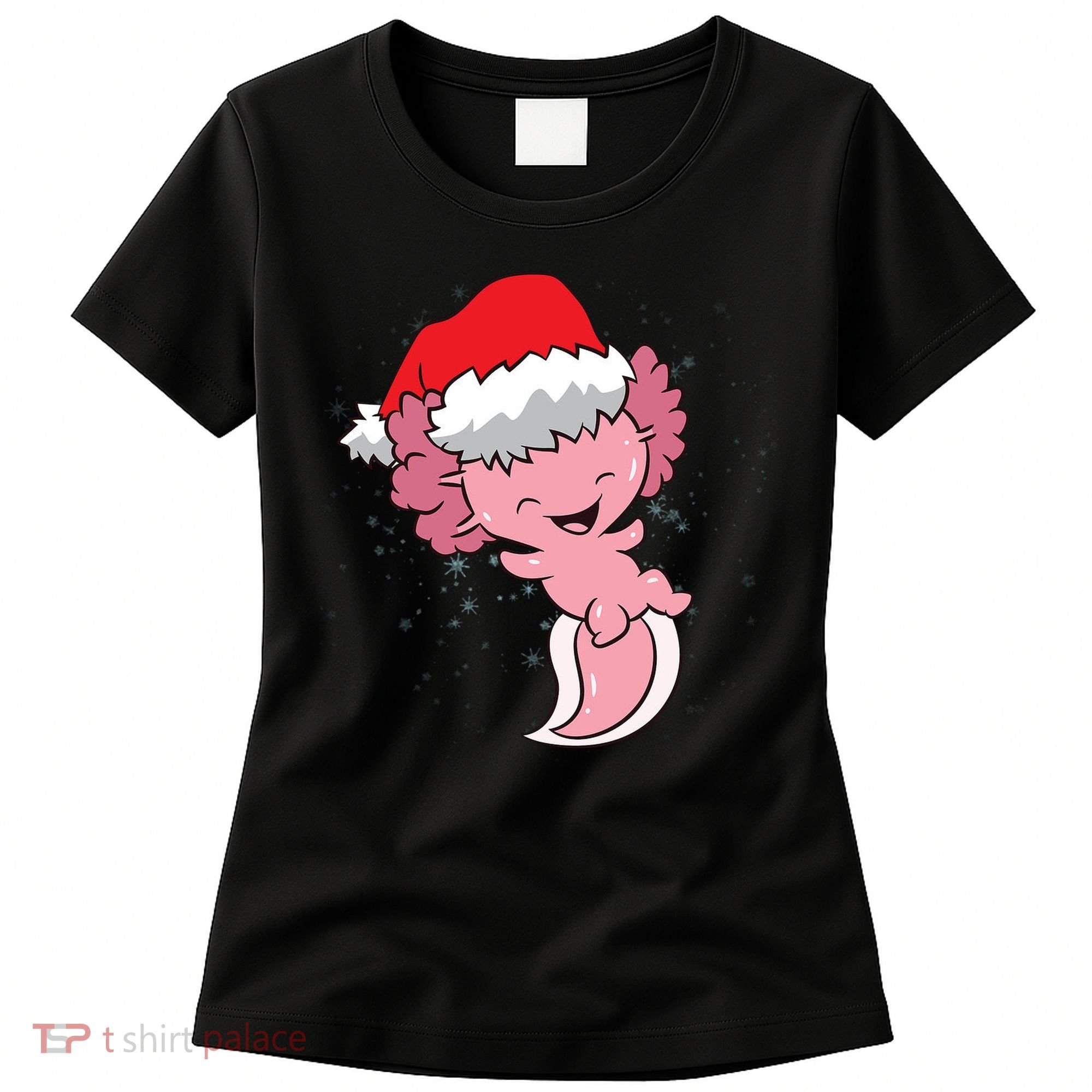 Cute Christmas Axolotl Santa Women's T-Shirt