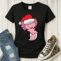 Cute Christmas Axolotl Santa Women's T-Shirt thumb 3