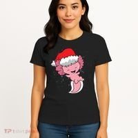 Cute Christmas Axolotl Santa Women's T-Shirt thumb 4