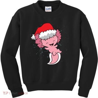 Cute Christmas Axolotl Santa Kids Sweatshirt