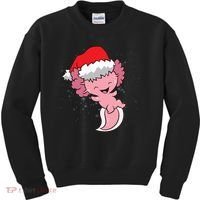 Cute Christmas Axolotl Santa Kids Sweatshirt thumb 0