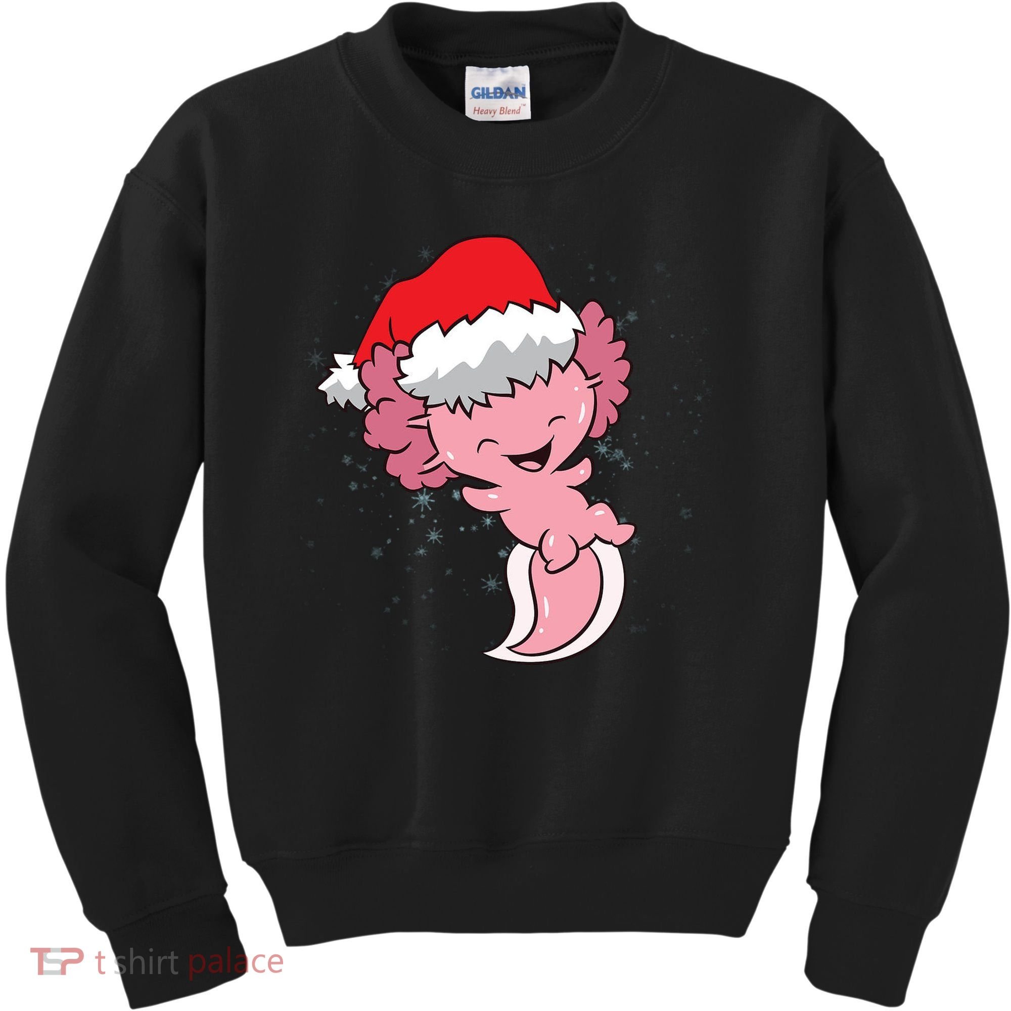 Cute Christmas Axolotl Santa Kids Sweatshirt
