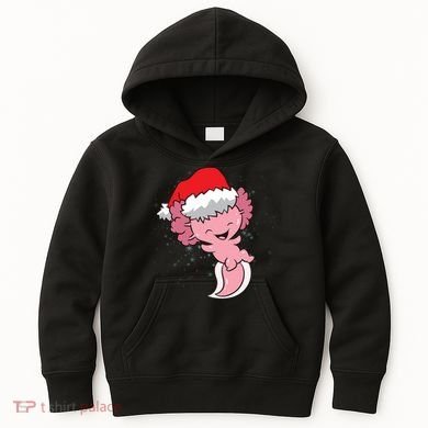 Cute Christmas Axolotl Santa Kids Hoodie