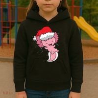 Cute Christmas Axolotl Santa Kids Hoodie thumb 3