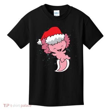 Cute Christmas Axolotl Santa Kids T-Shirt