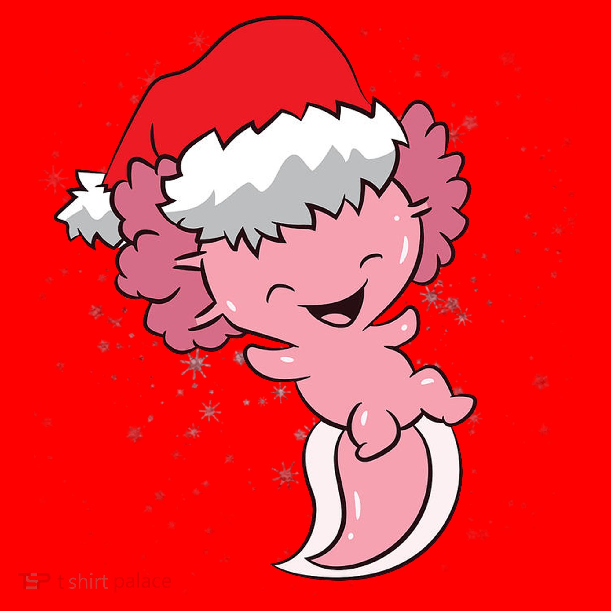 Cute Christmas Axolotl Santa Santa Hat