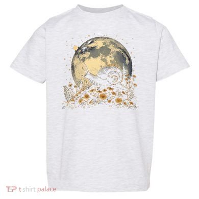 Cottage Core Aesthetic Snail Moon Flowers  Toddler T-Shirt