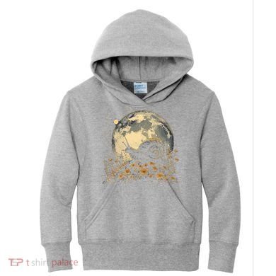 Cottage Core Aesthetic Snail Moon Flowers  Kids Hoodie