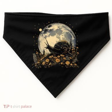 Cottage Core Aesthetic Snail Moon Flowers  USA-Made Doggie Bandana