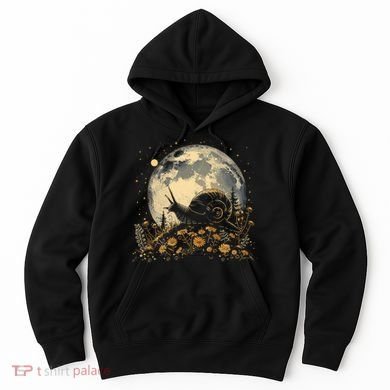 Cottage Core Aesthetic Snail Moon Flowers  Hoodie