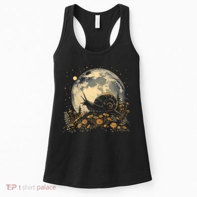Cottage Core Aesthetic Snail Moon Flowers  Women's Tank Top