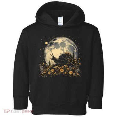 Cottage Core Aesthetic Snail Moon Flowers  Toddler Hoodie