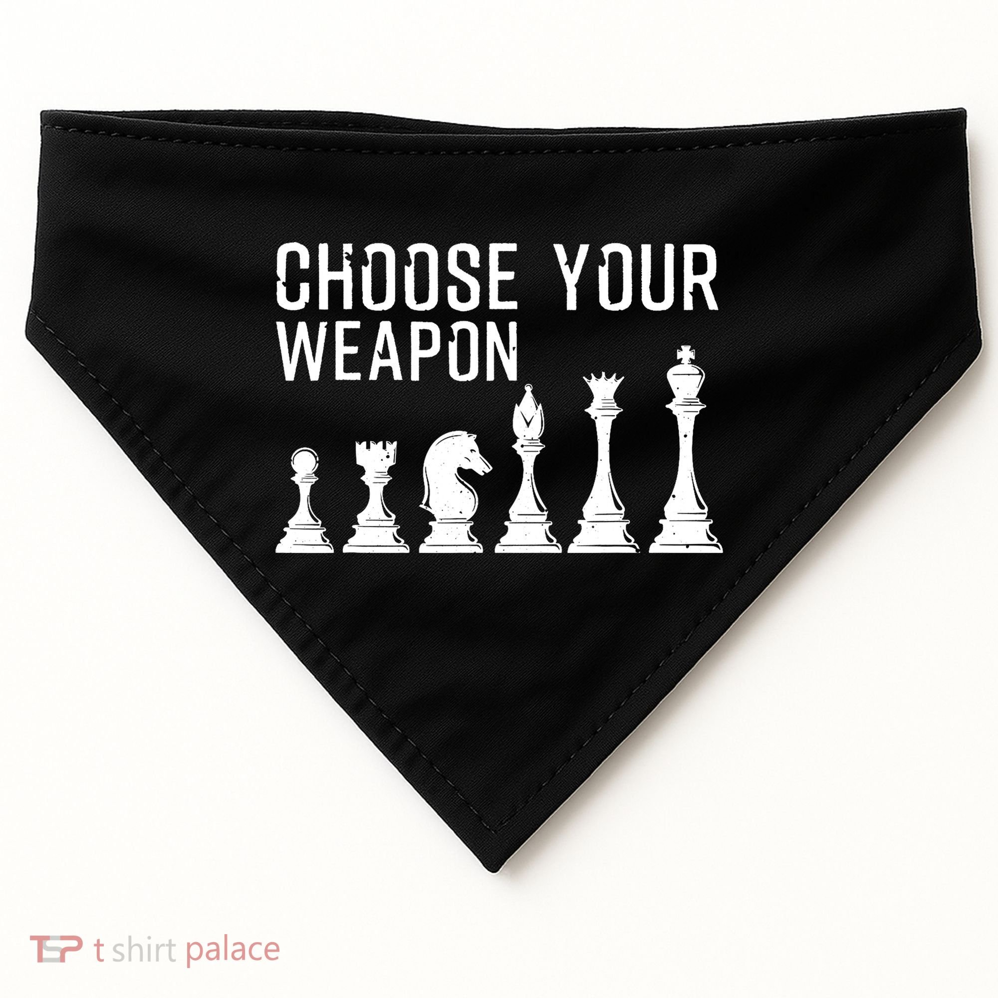 Cool Chess Art For Chess Player Chess Lovers USA-Made Doggie Bandana
