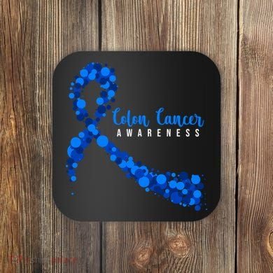 Colon Cancer Awareness Ribbon Coaster