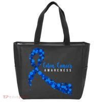 Colon Cancer Awareness Ribbon Tote Bag thumb 0