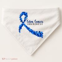 Colon Cancer Awareness Ribbon USA-Made Doggie Bandana thumb 0